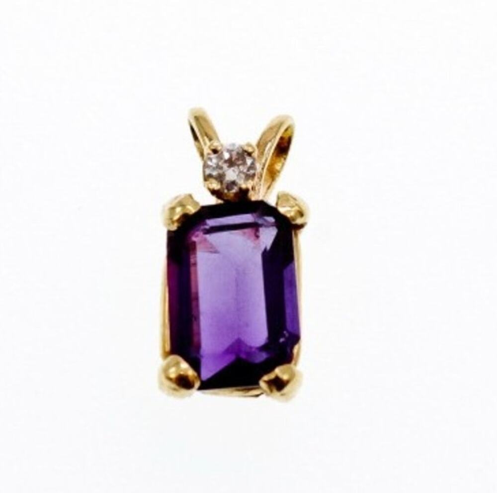 14K Yellow Gold Tourmaline & Diamond Pendant